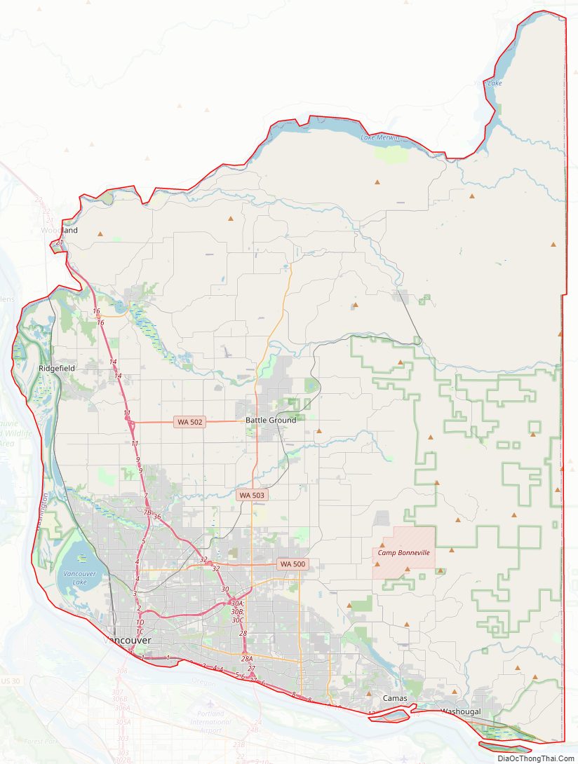Street map of Clark County, Washington