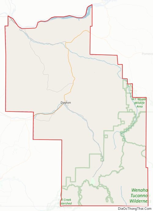Street map of Columbia County, Washington
