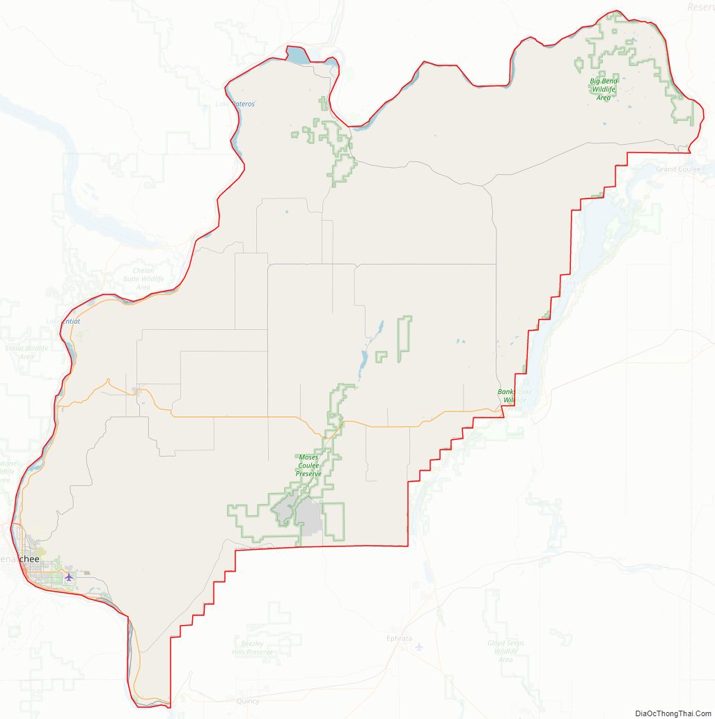 Street map of Douglas County, Washington