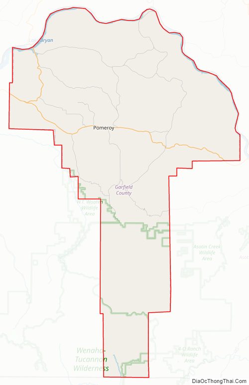 Street map of Garfield County, Washington