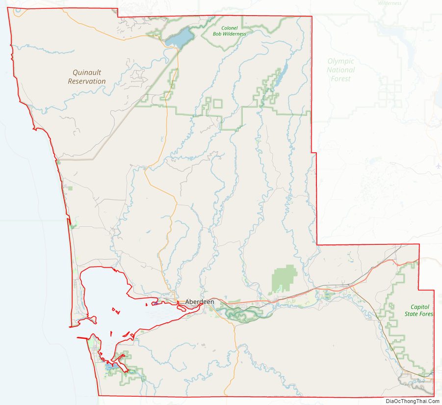 Street map of Grays Harbor County, Washington