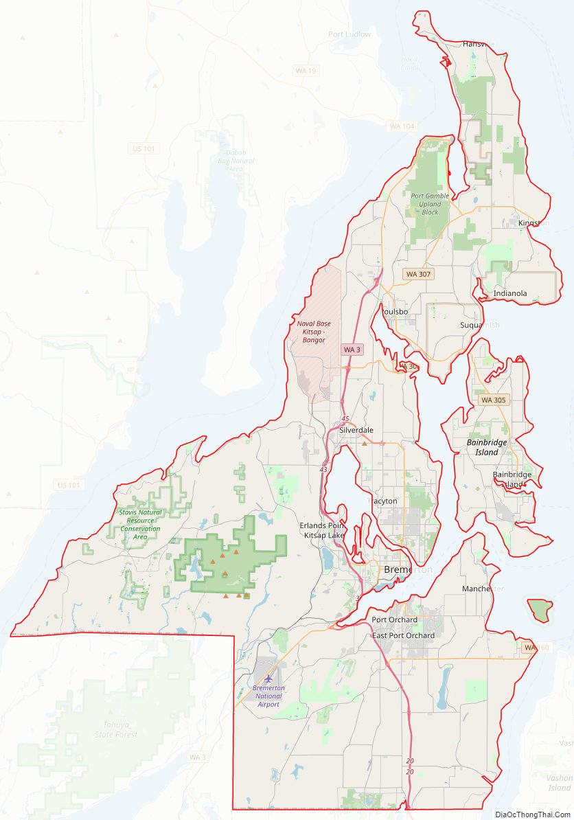 Street map of Kitsap County, Washington
