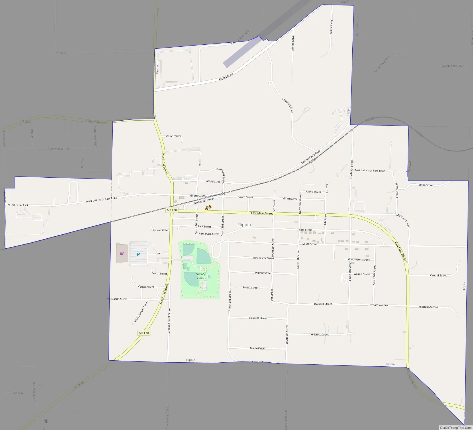 Map of Flippin city