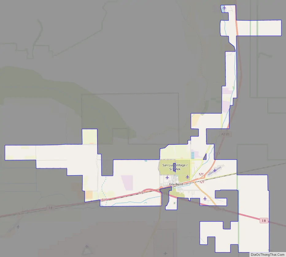 Map of Gila Bend town