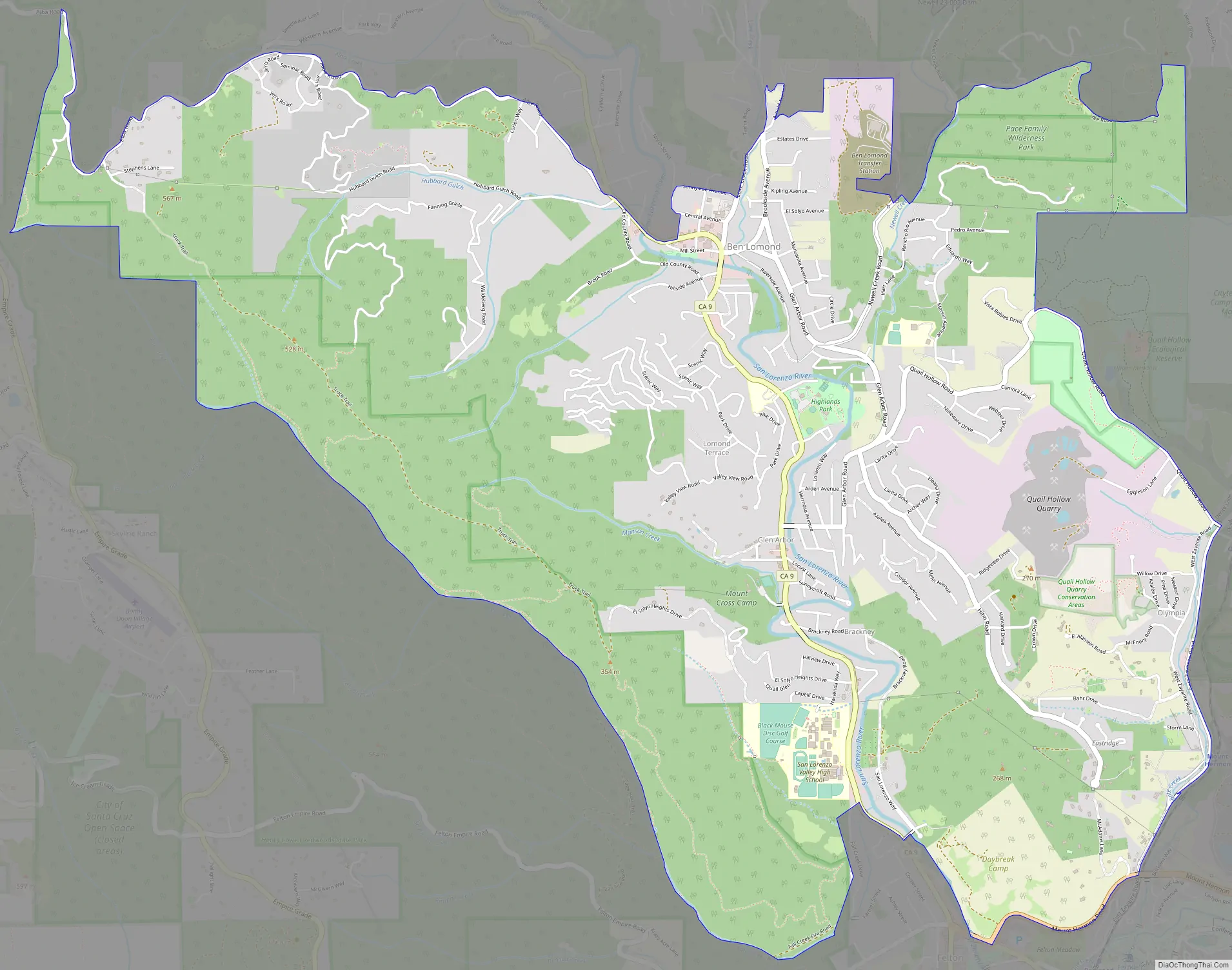 Map of Ben Lomond CDP, California