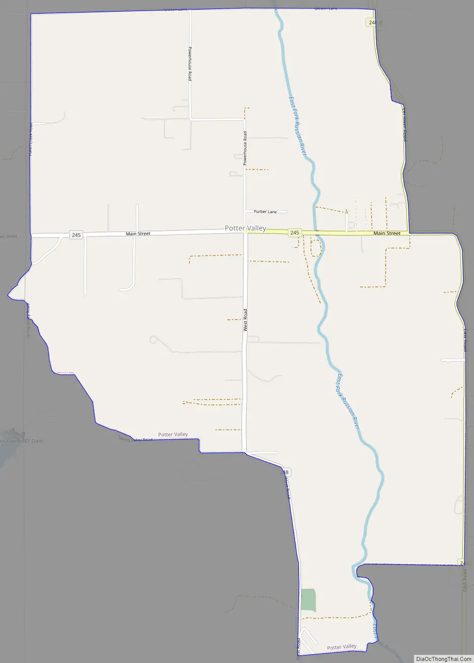 Map of Potter Valley CDP