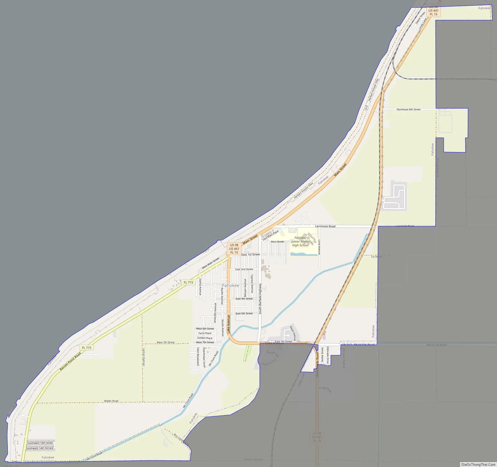 Map of Pahokee city