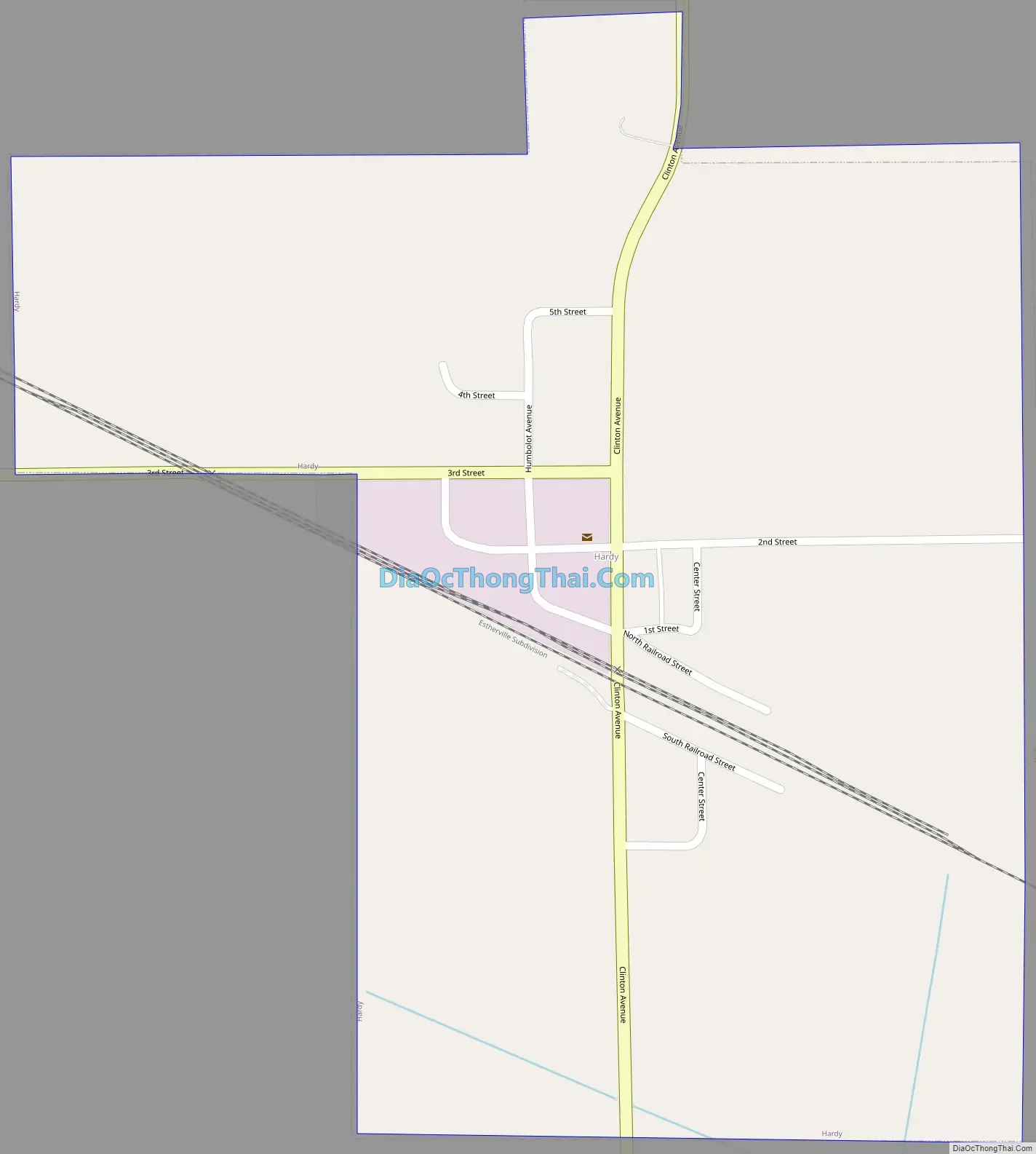 Map of Hardy city, Iowa