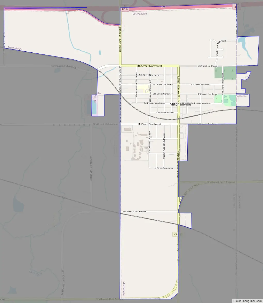Map of Mitchellville city, Iowa