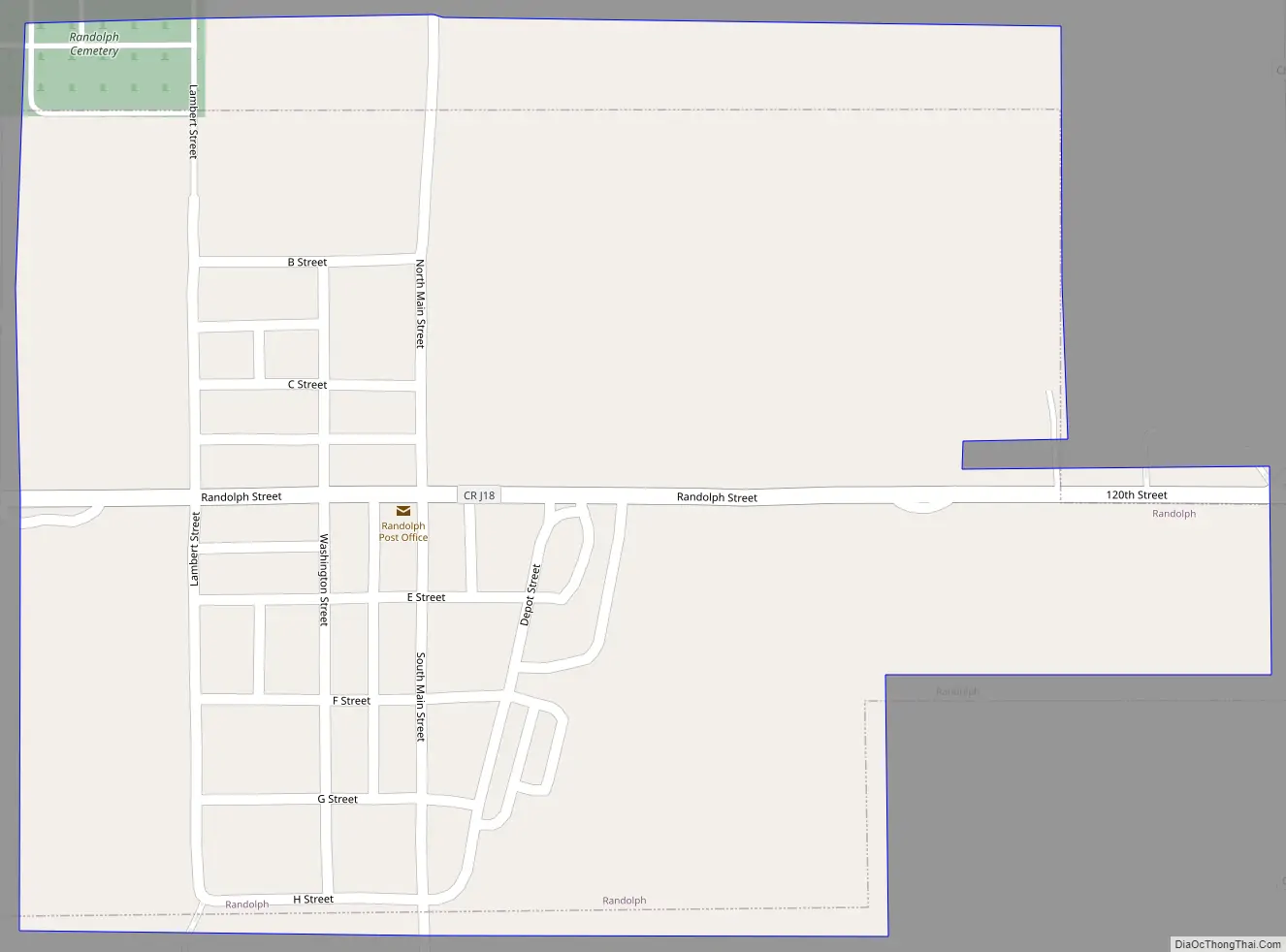 Map of Randolph city, Iowa