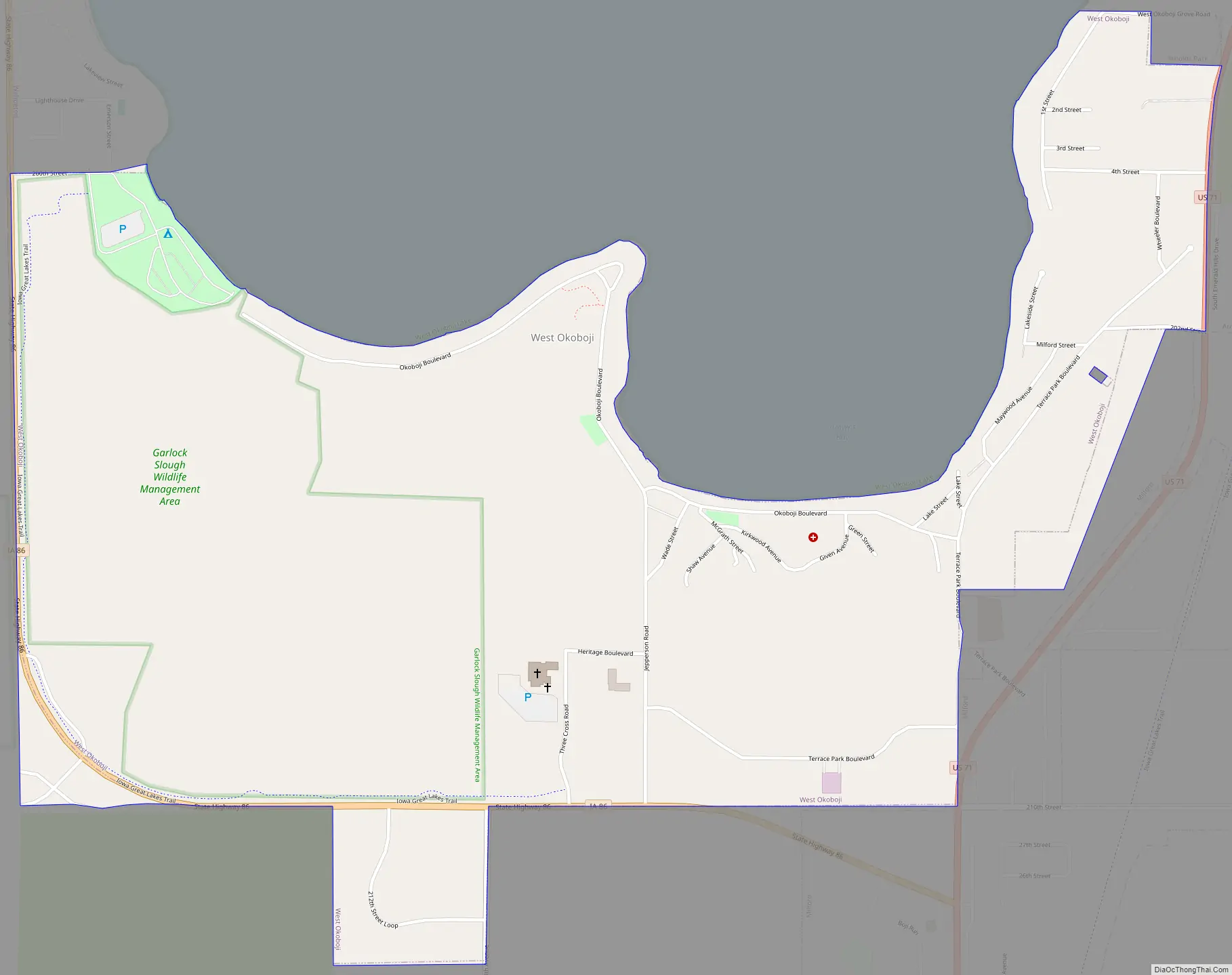 Map of West Okoboji city