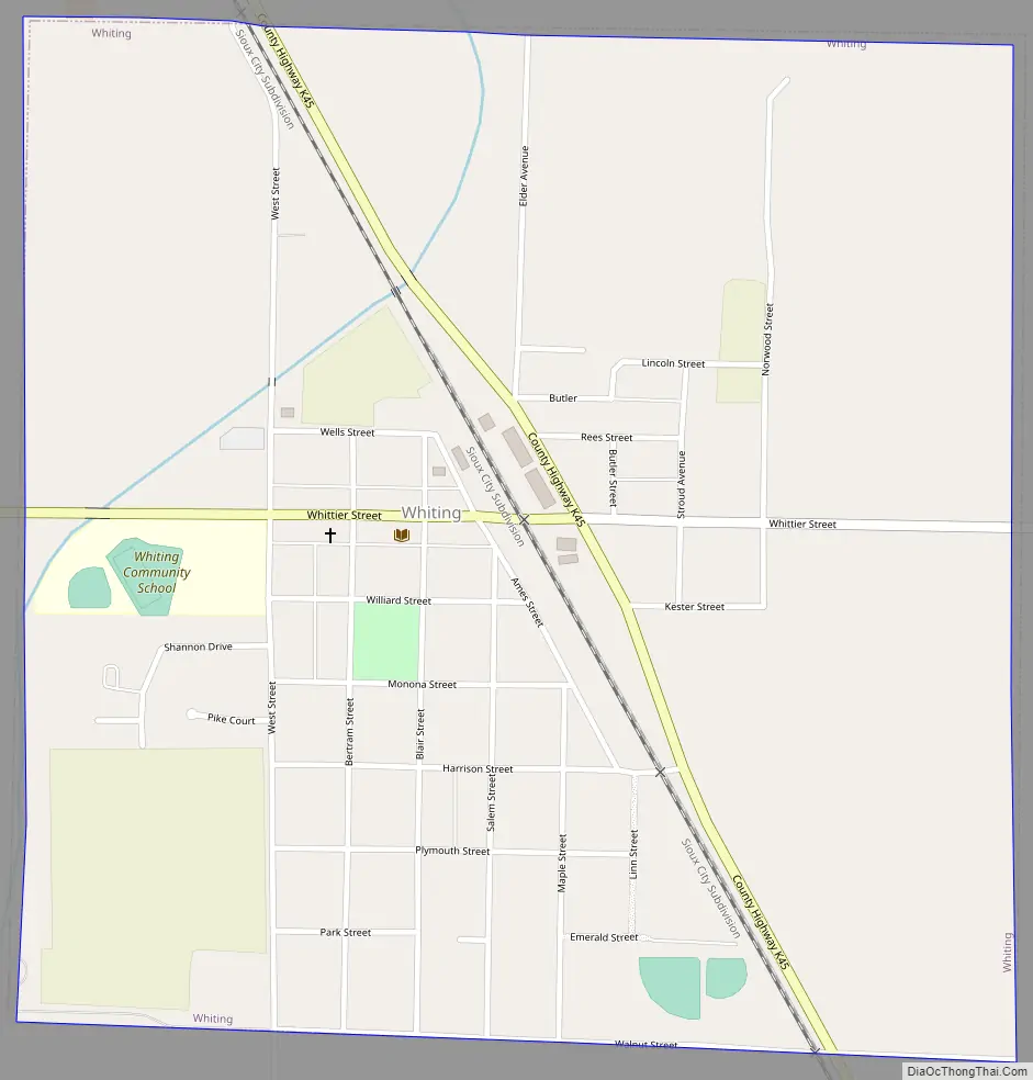 Map of Whiting city, Iowa