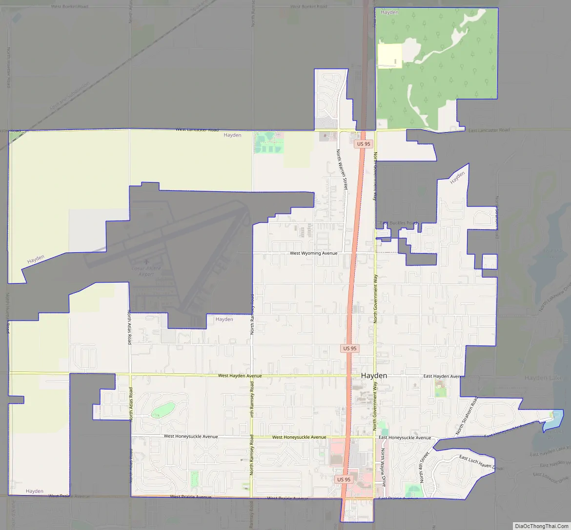Map of Hayden city, Idaho