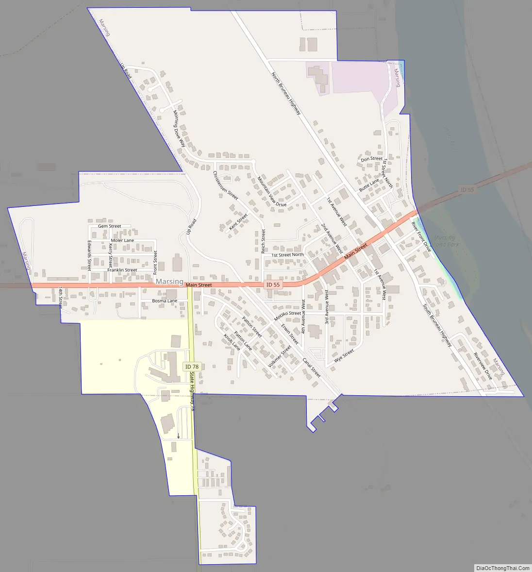 Map of Marsing city
