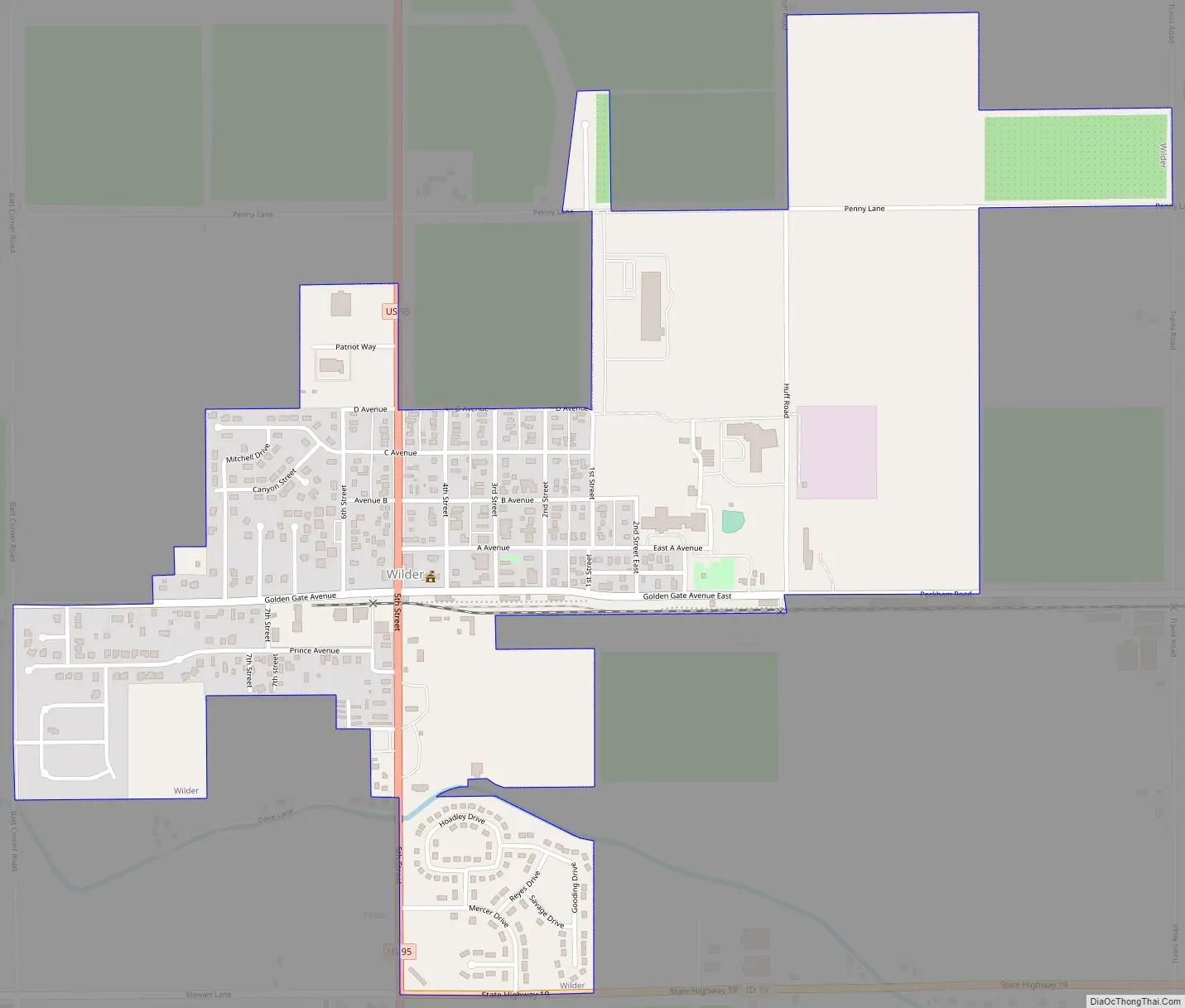 Map of Wilder city, Idaho
