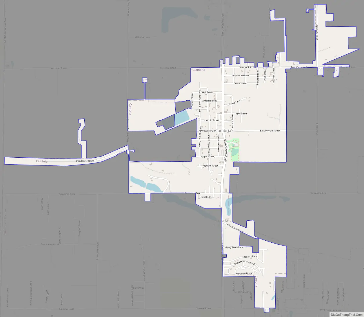 Map of Cambria village, Illinois