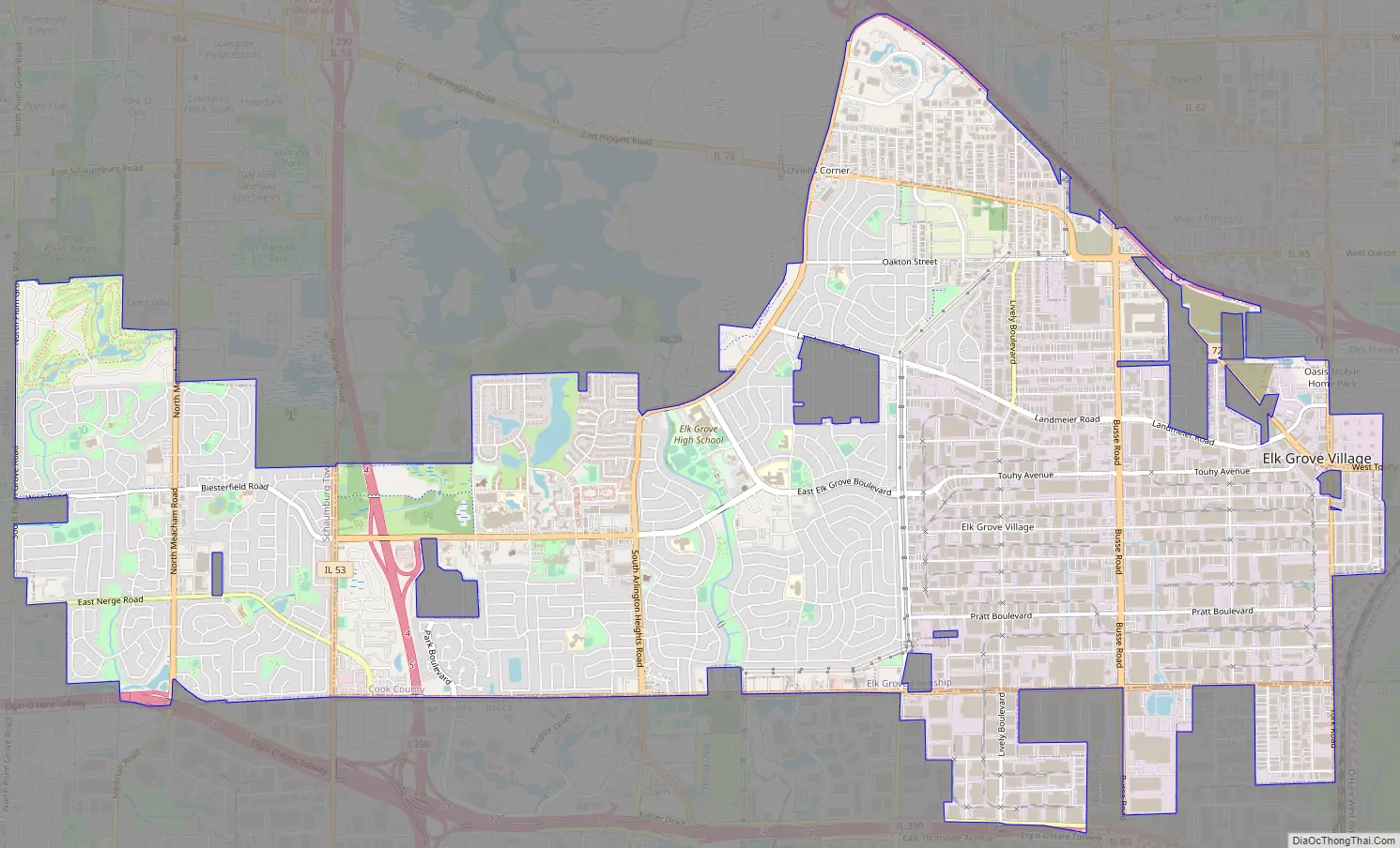 Map of Elk Grove Village village