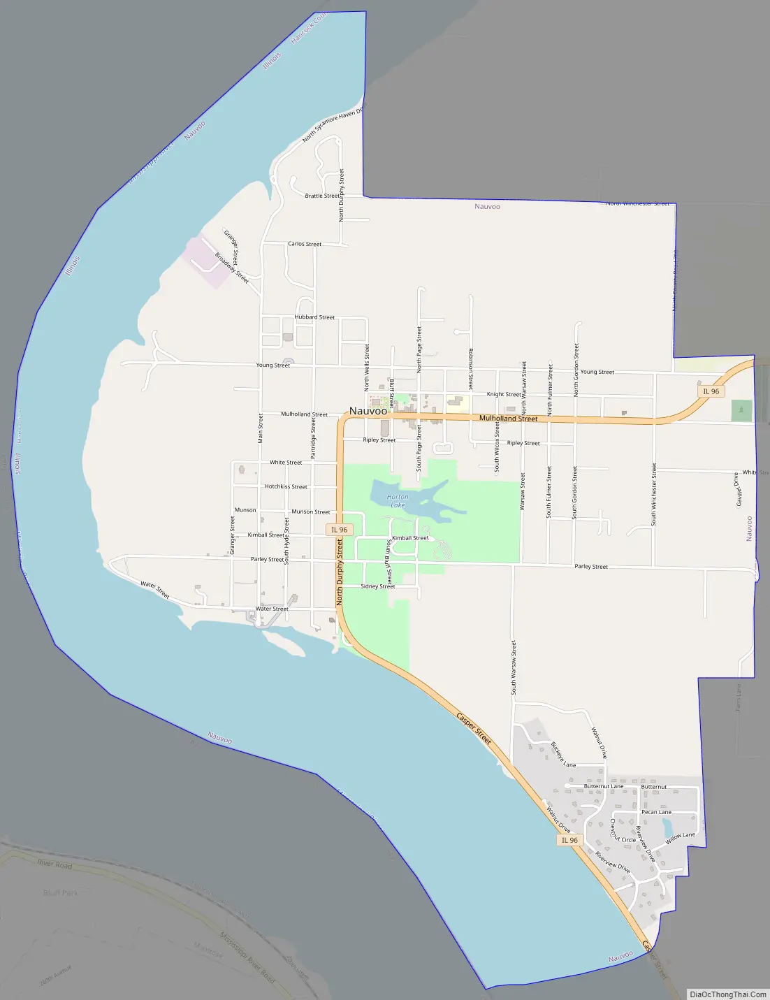 Map of Nauvoo city, Illinois