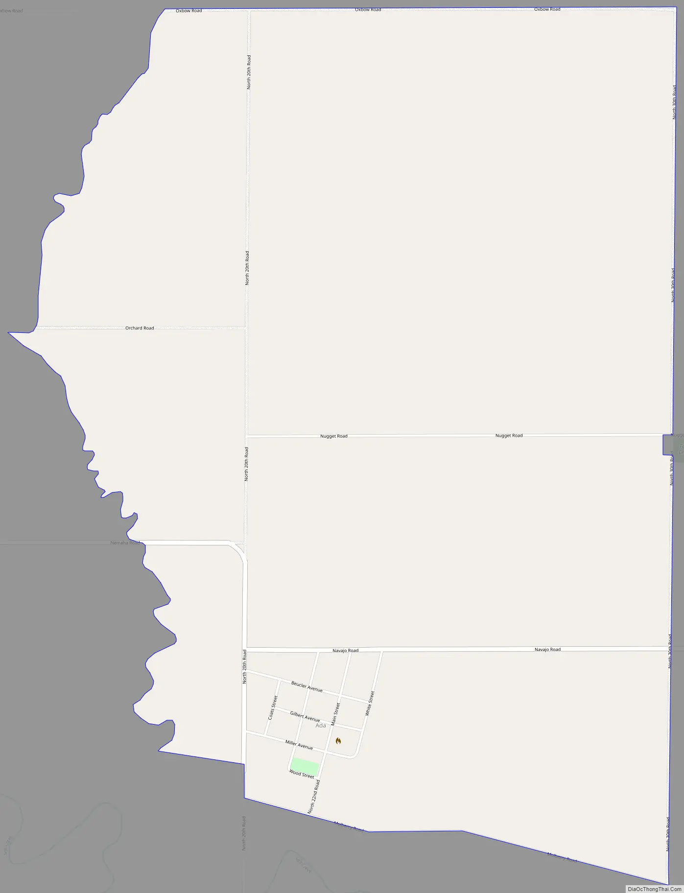 Map of Ada CDP, Kansas