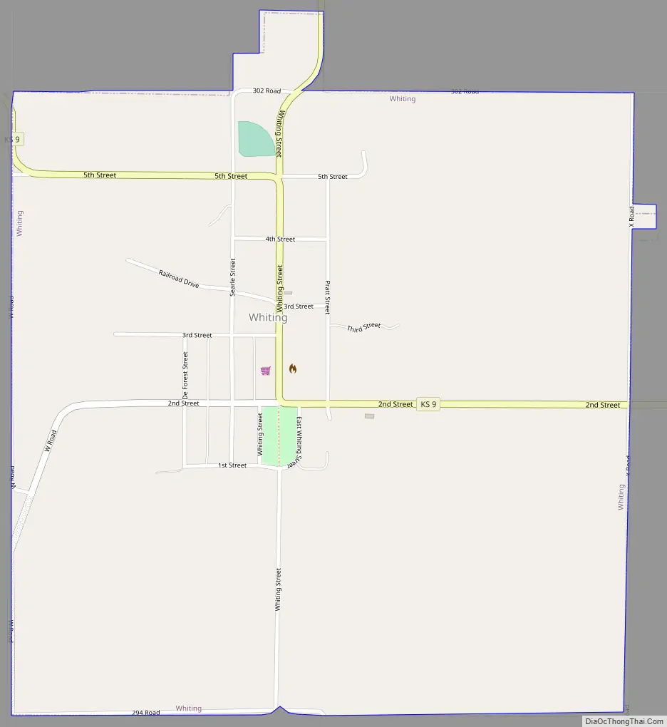 Map of Whiting city, Kansas