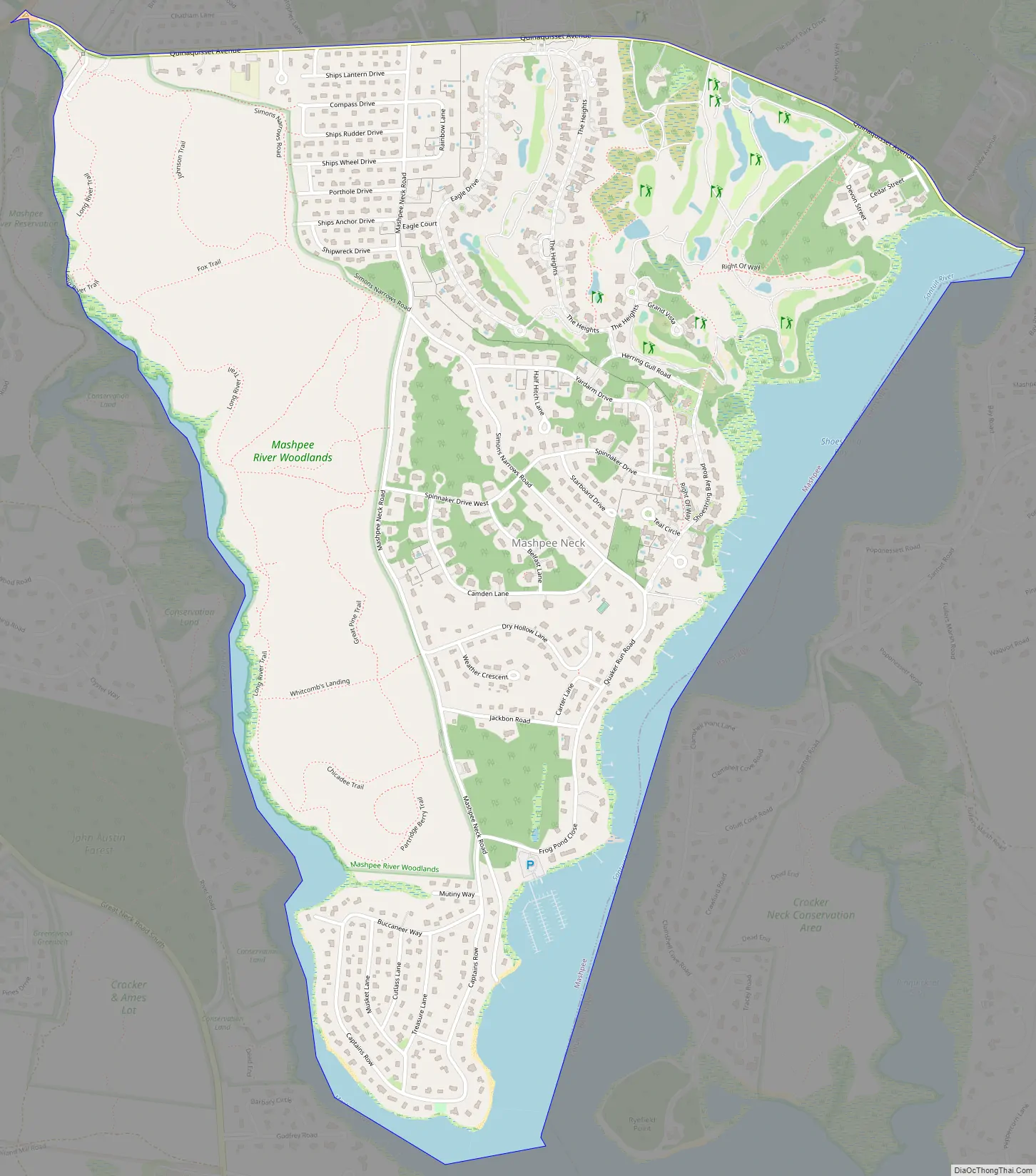 Map of Mashpee Neck CDP