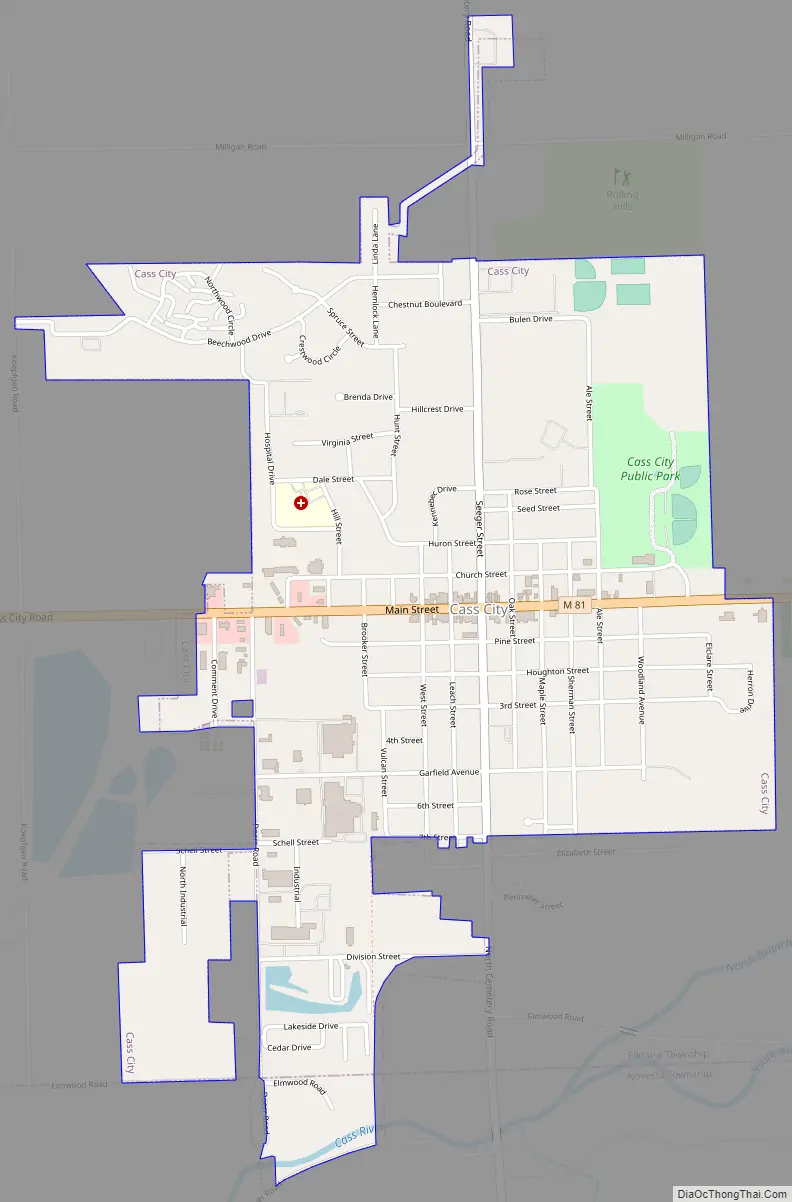 Map of Cass City village