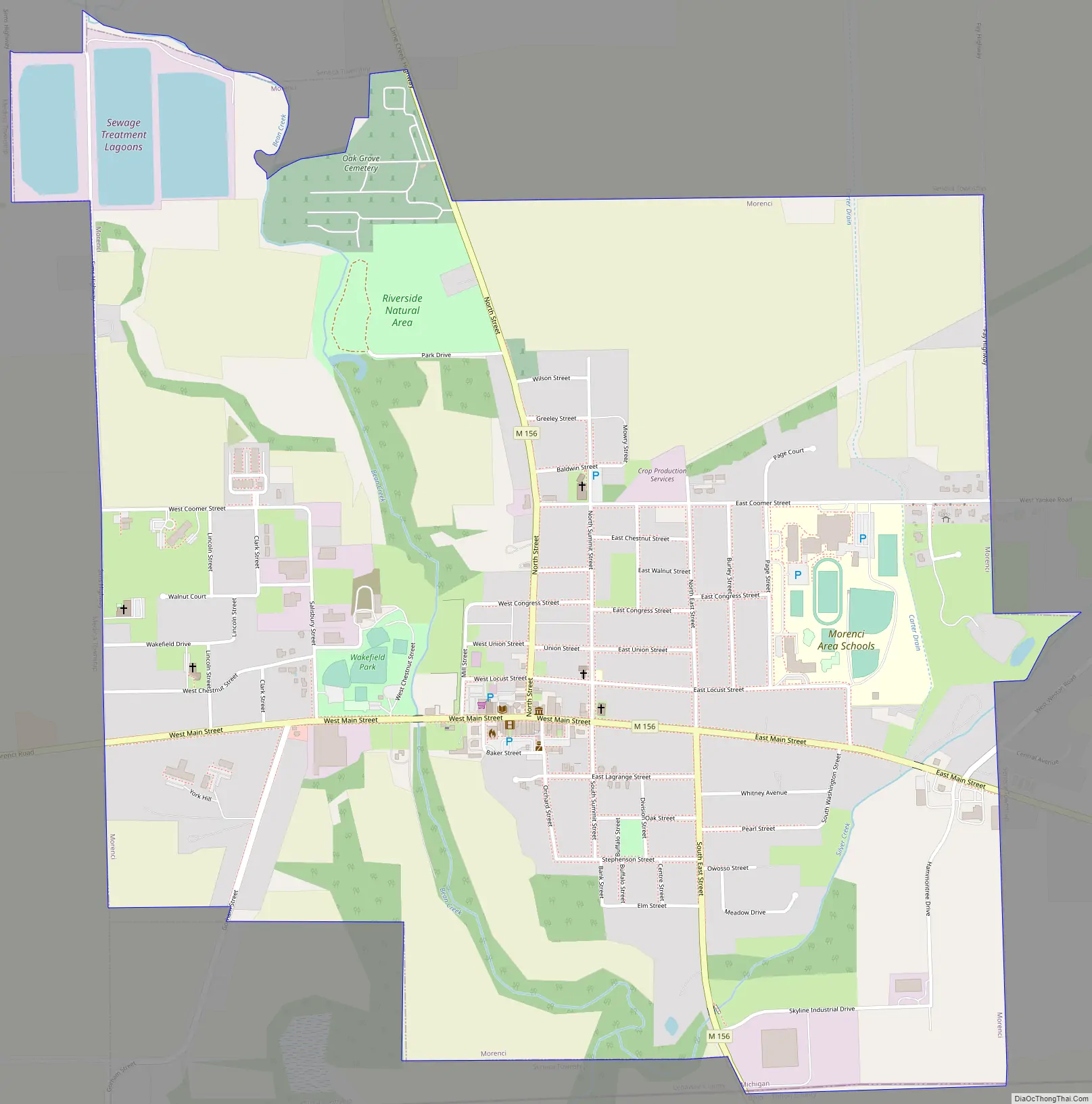 Map of Morenci city, Michigan