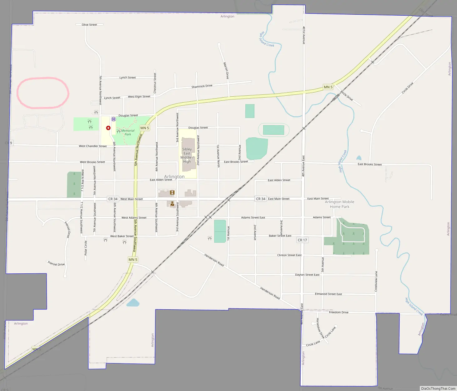 Map Of Arlington City Minnesota 2197