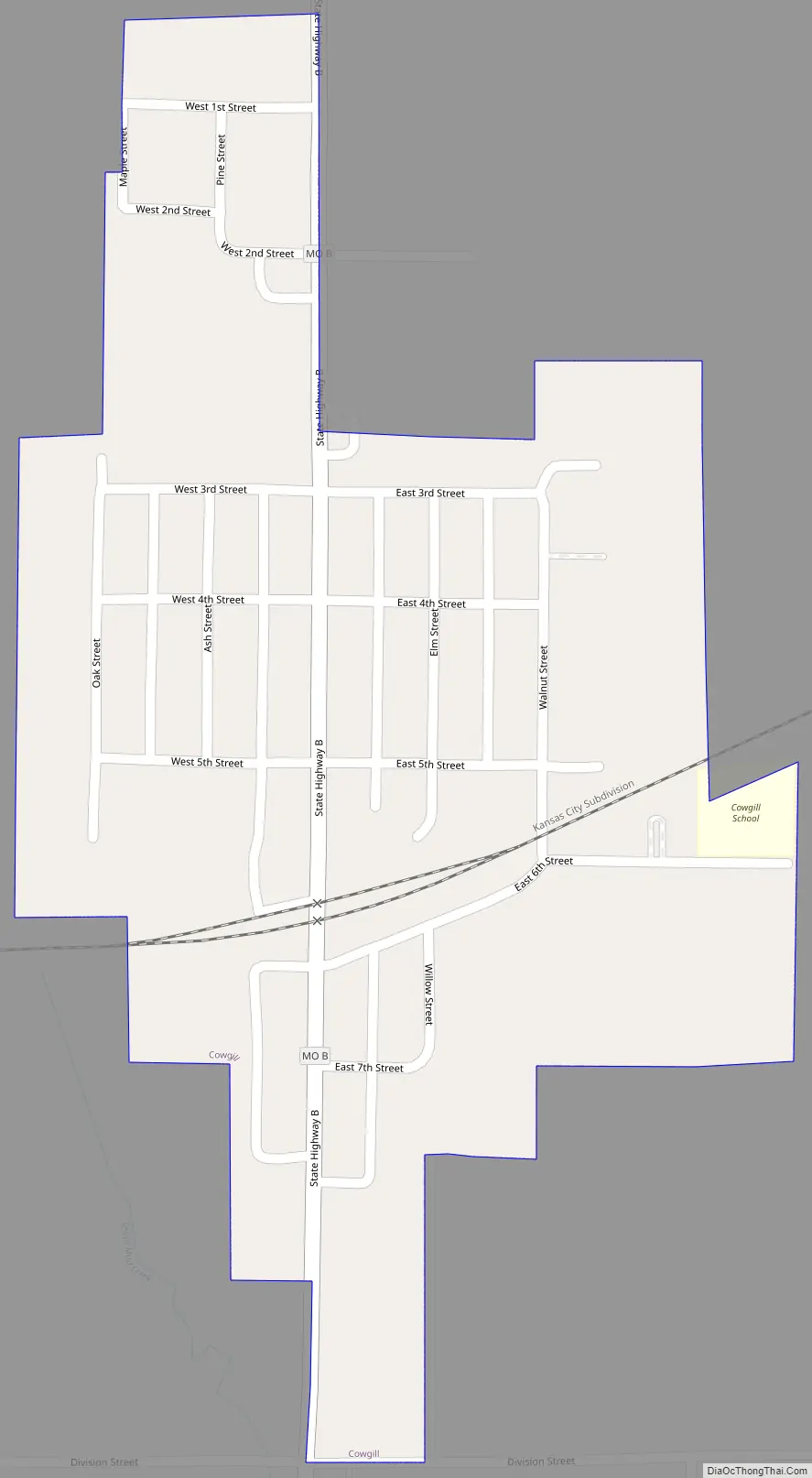 Map of Cowgill city