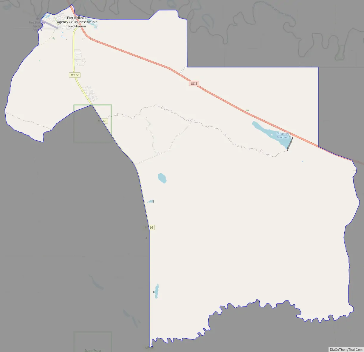 Map of Fort Belknap Agency CDP