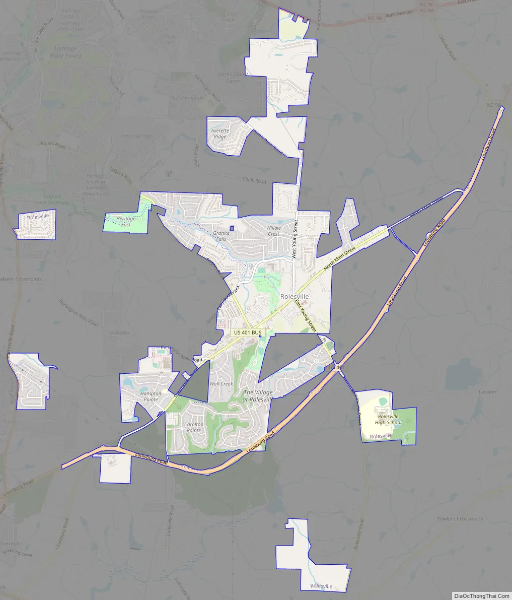 Map of Rolesville town