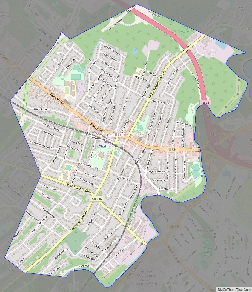 Map of Chatham borough, New Jersey