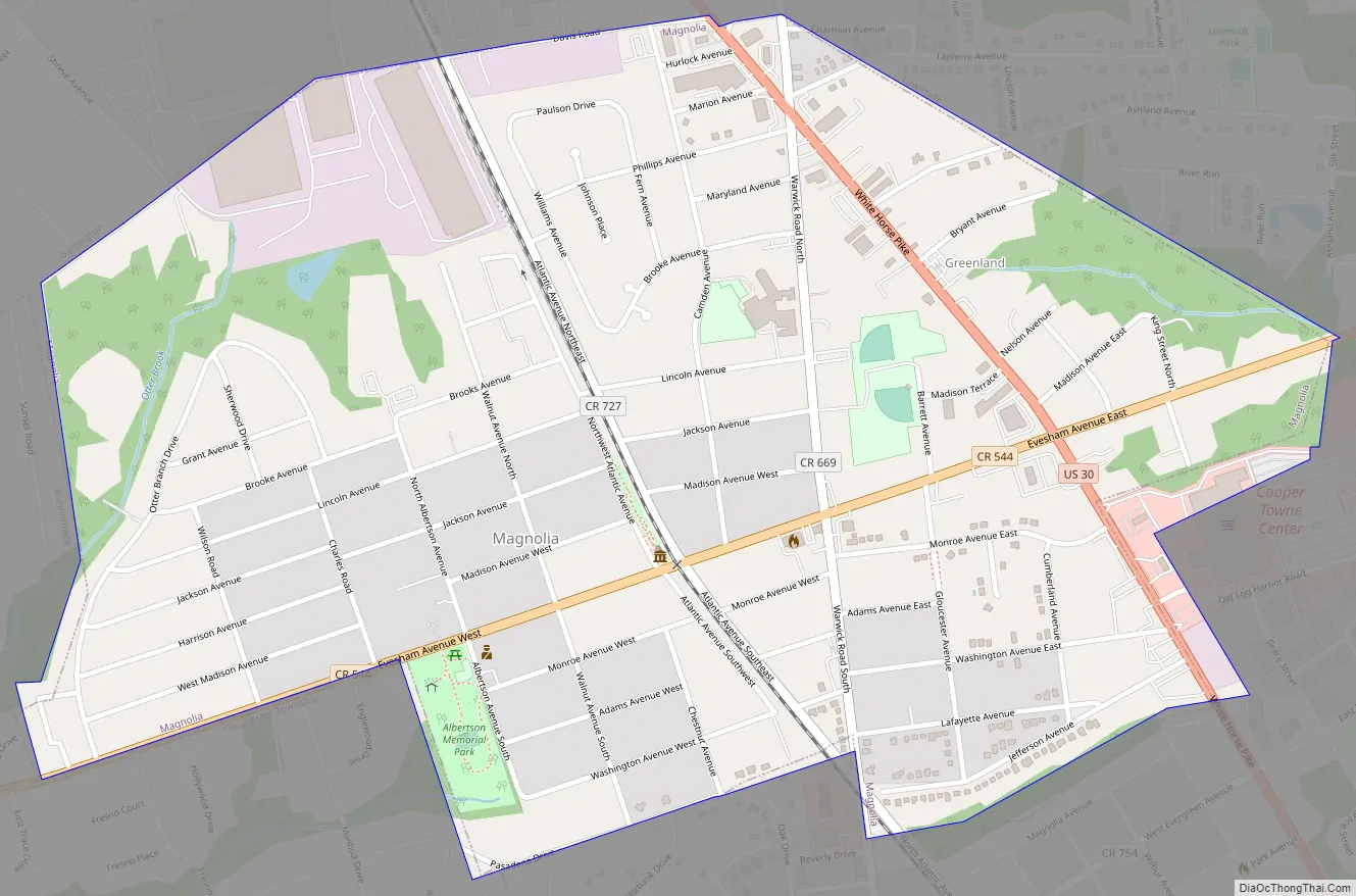 Map of Magnolia borough, New Jersey