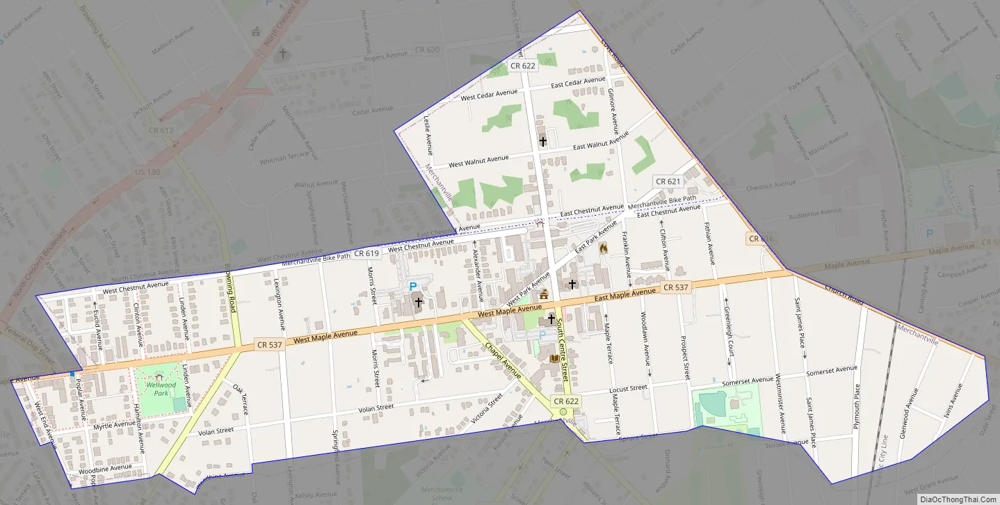 Map of Merchantville borough