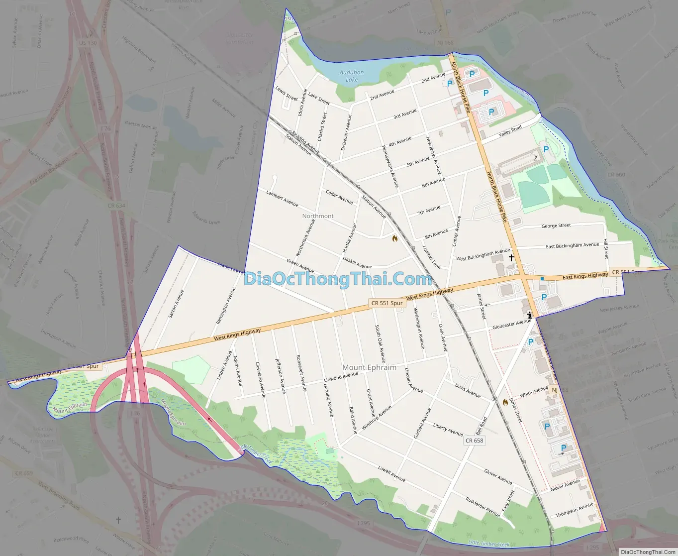 Map of Mount Ephraim borough