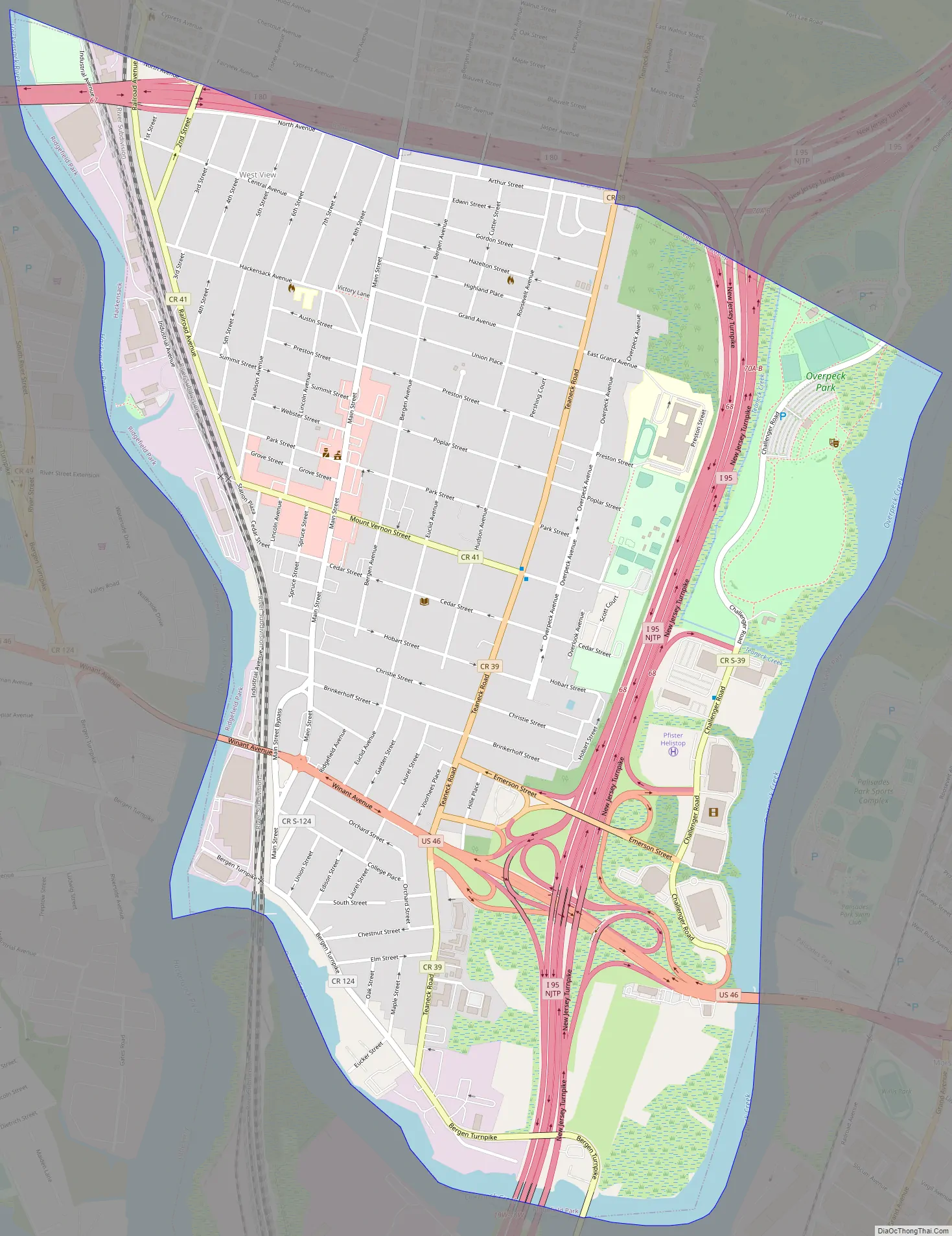 Map Of Ridgefield Park Village