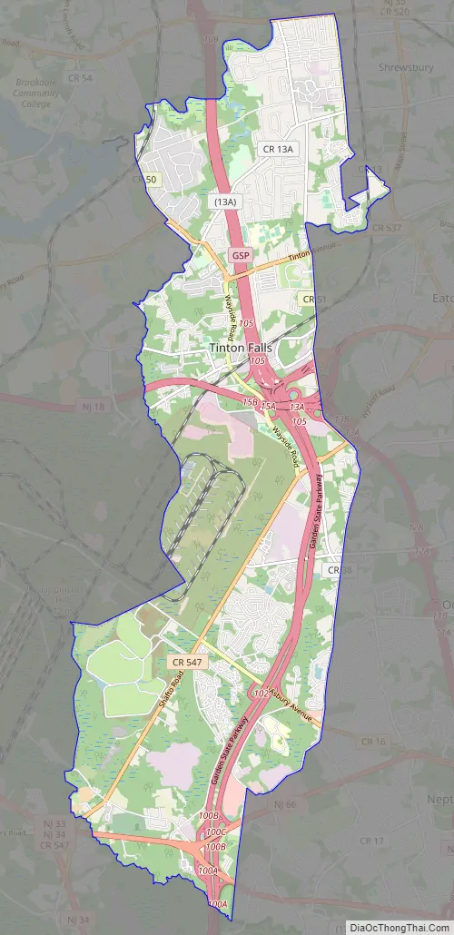 Map of Tinton Falls borough