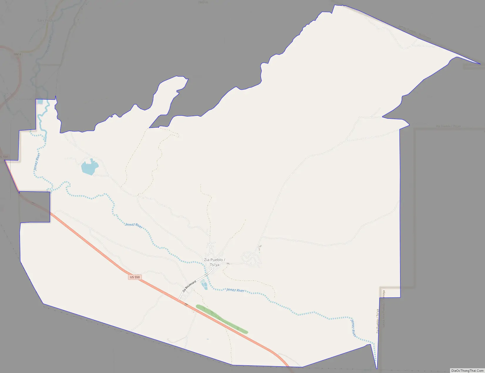 Map of Zia Pueblo CDP