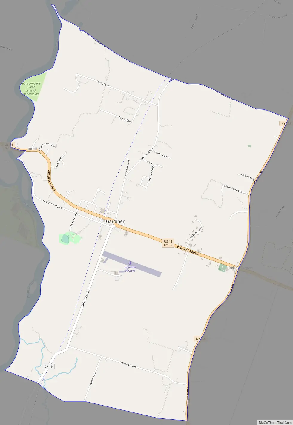Map of Gardiner CDP, New York