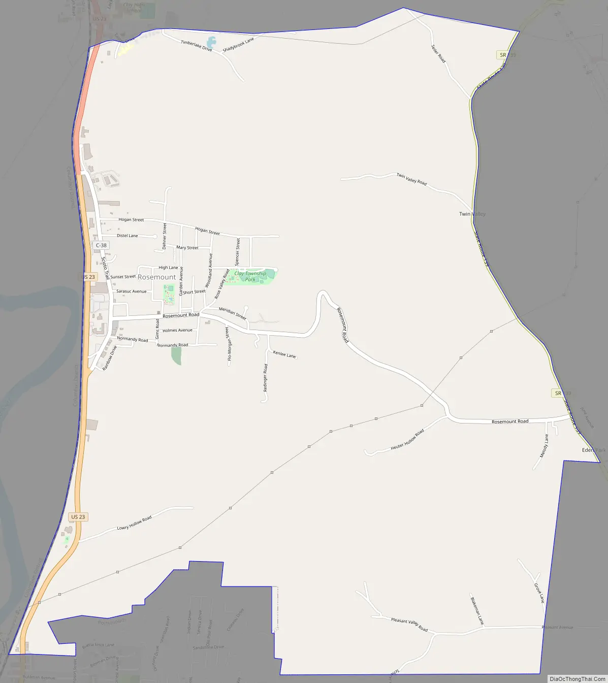 Map of Rosemount CDP, Ohio