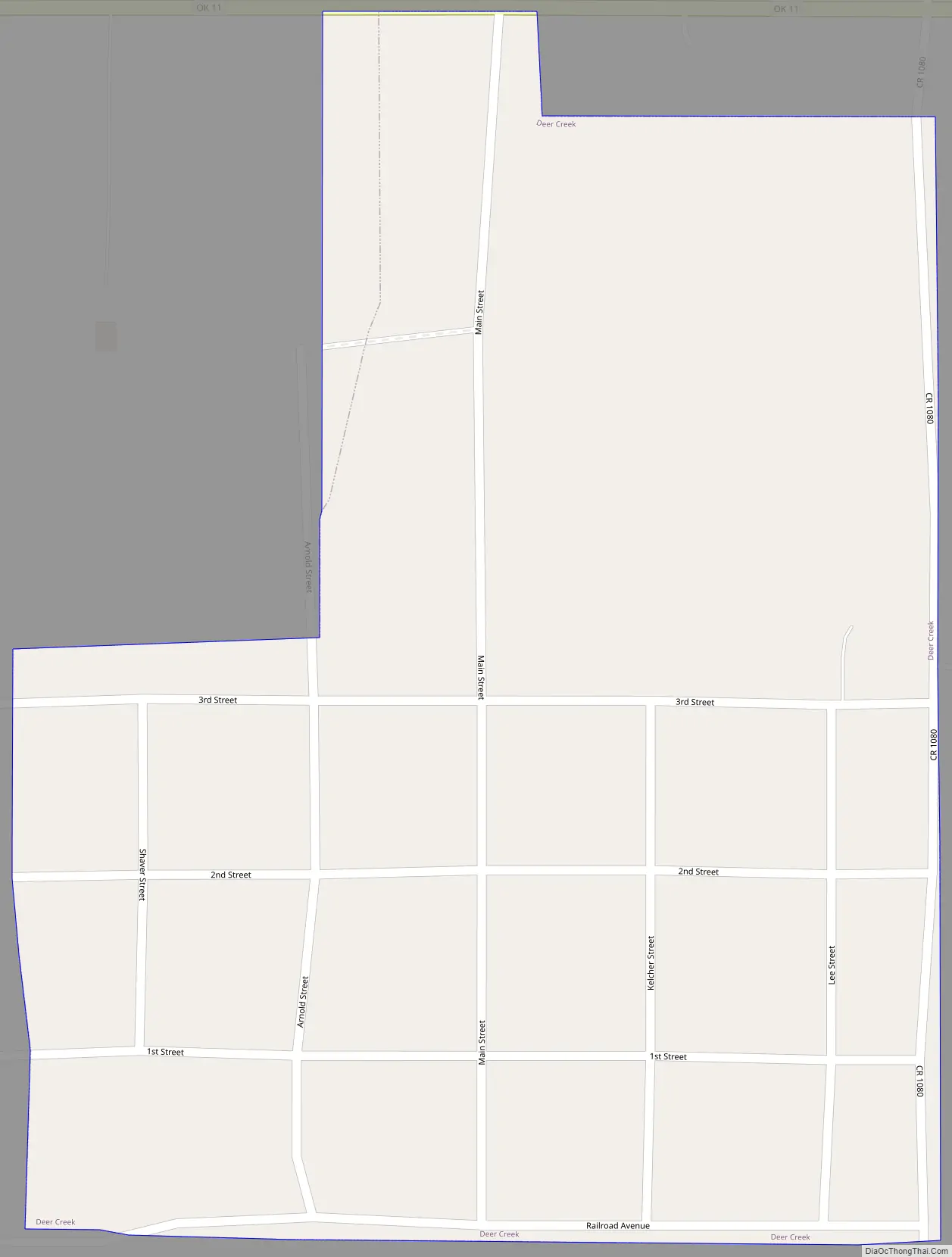 Map of Deer Creek town, Oklahoma