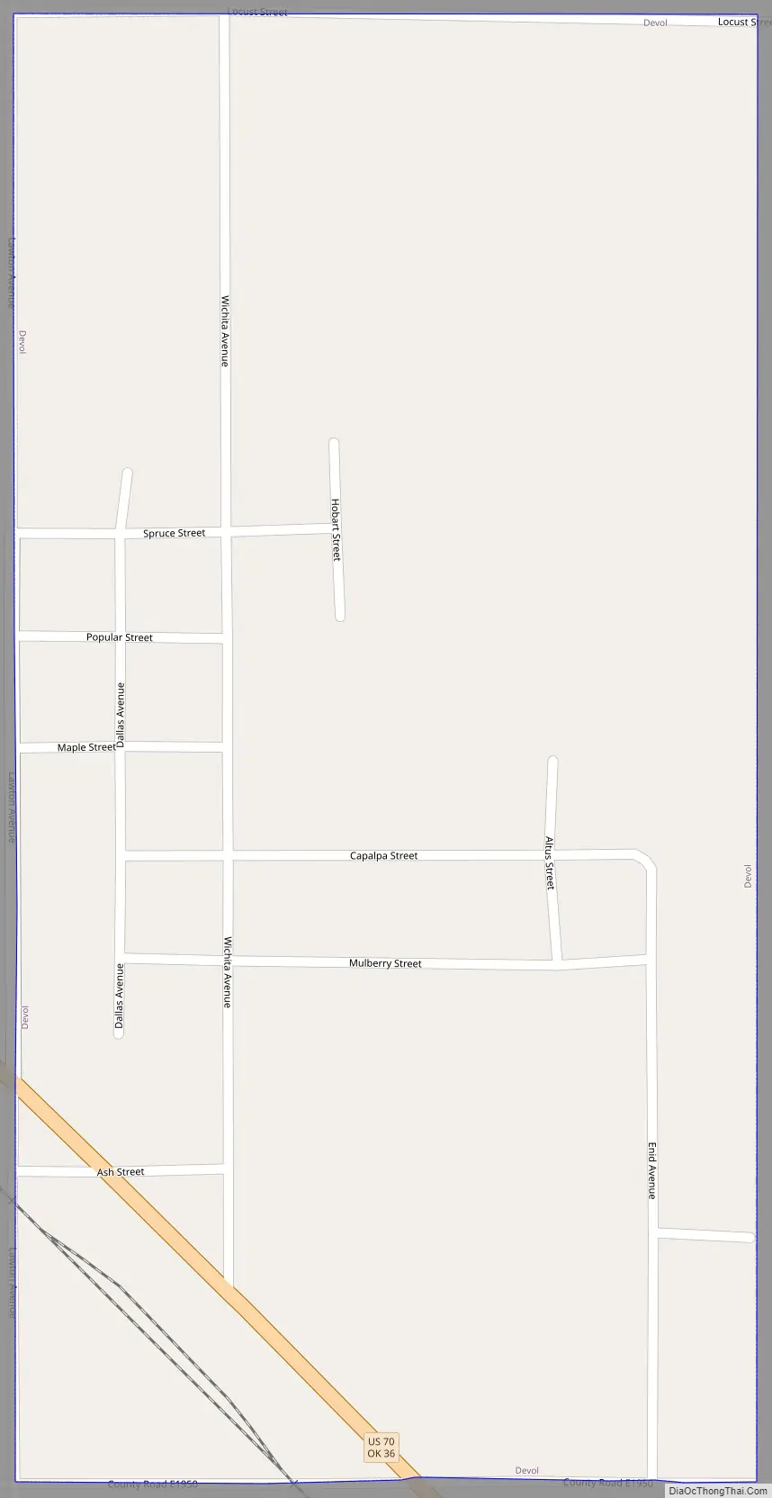 Map of Devol town