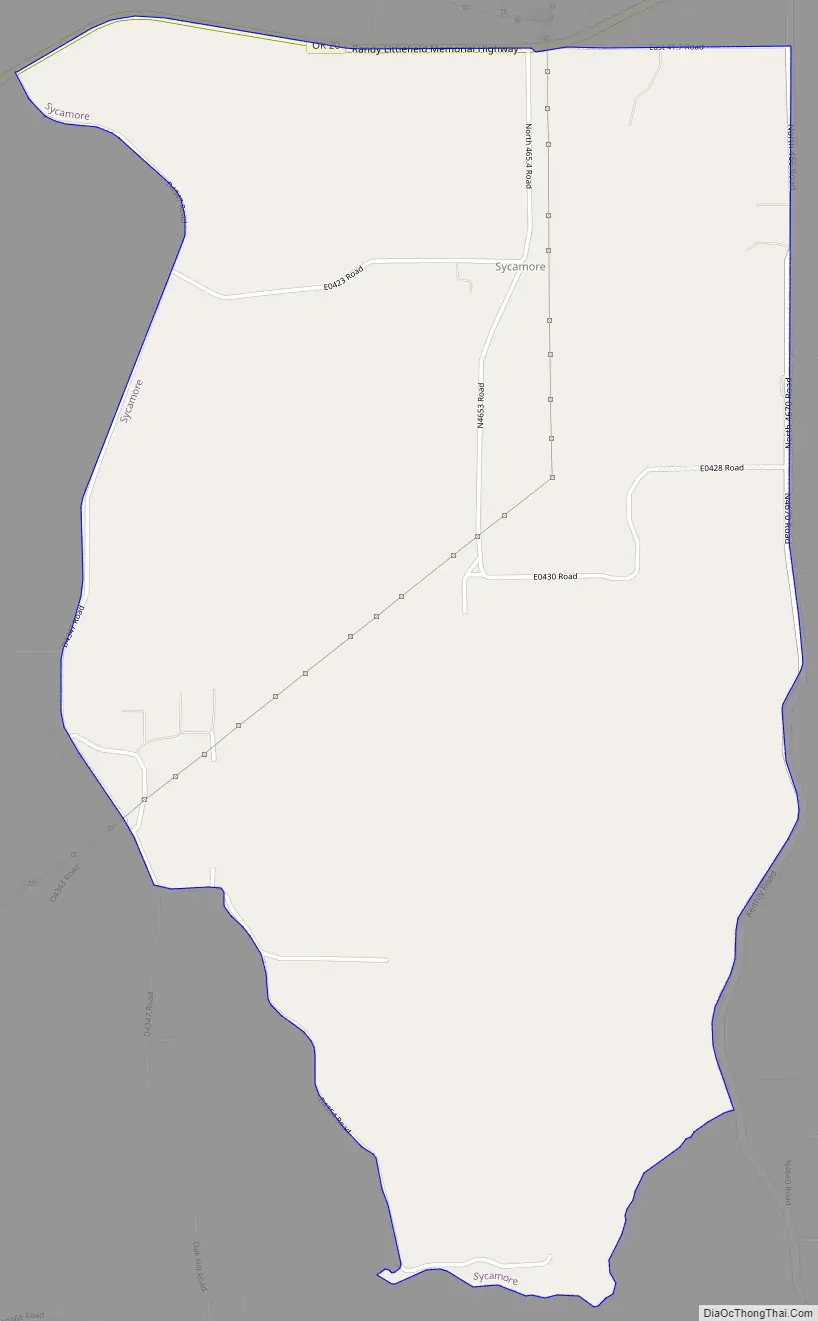 Map of Sycamore CDP, Oklahoma