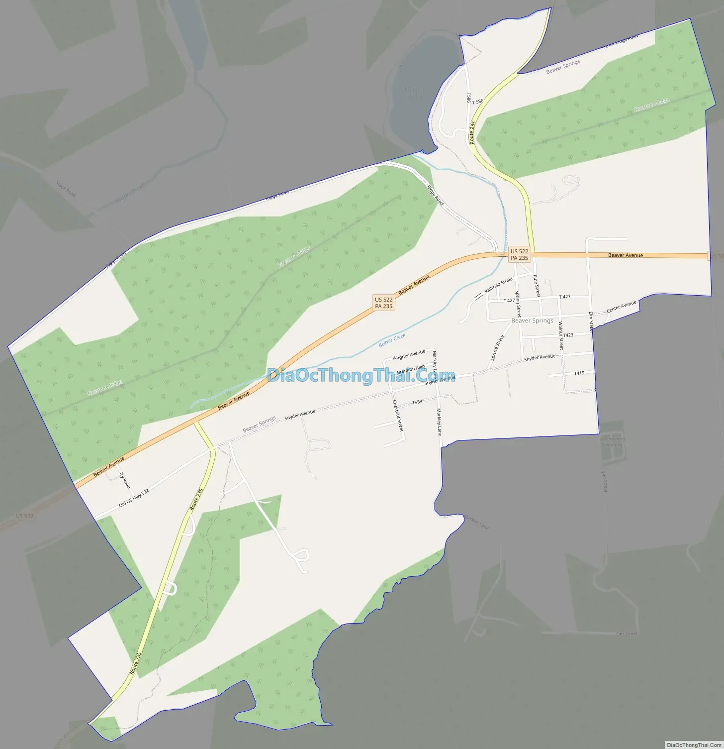 Map of Beaver Springs CDP