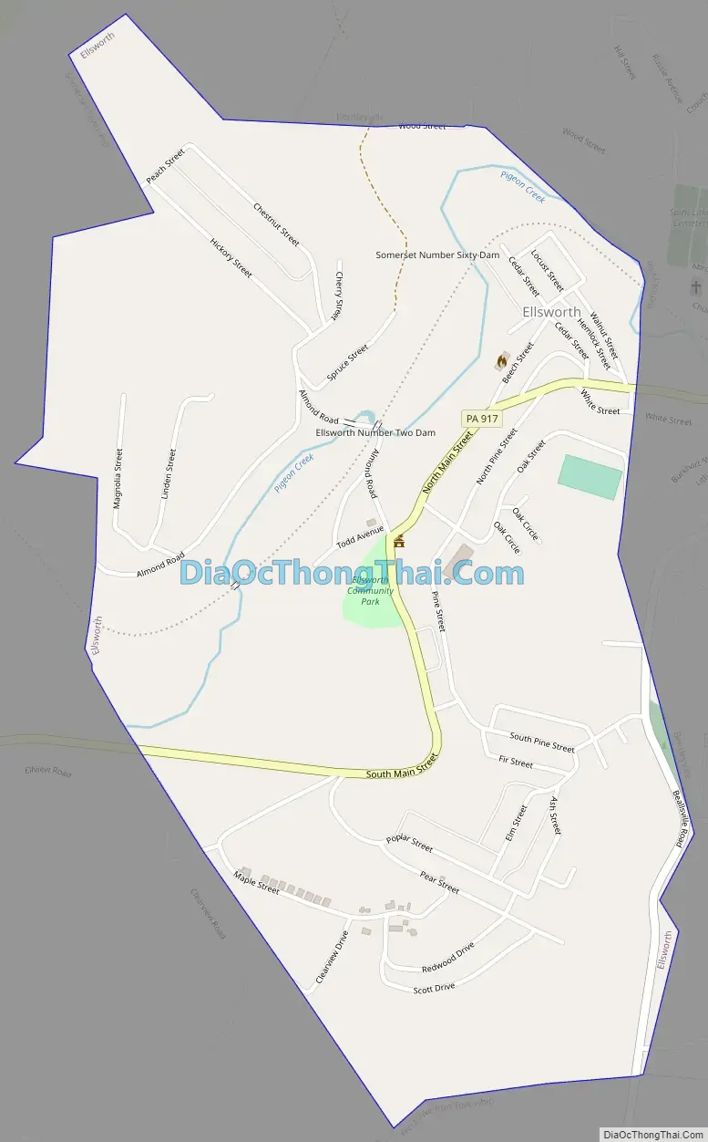 Map of Ellsworth borough, Pennsylvania