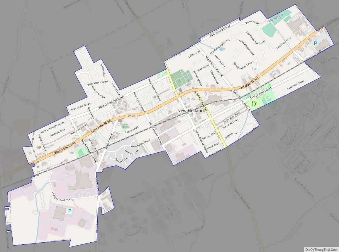 Map of New Holland borough, Pennsylvania