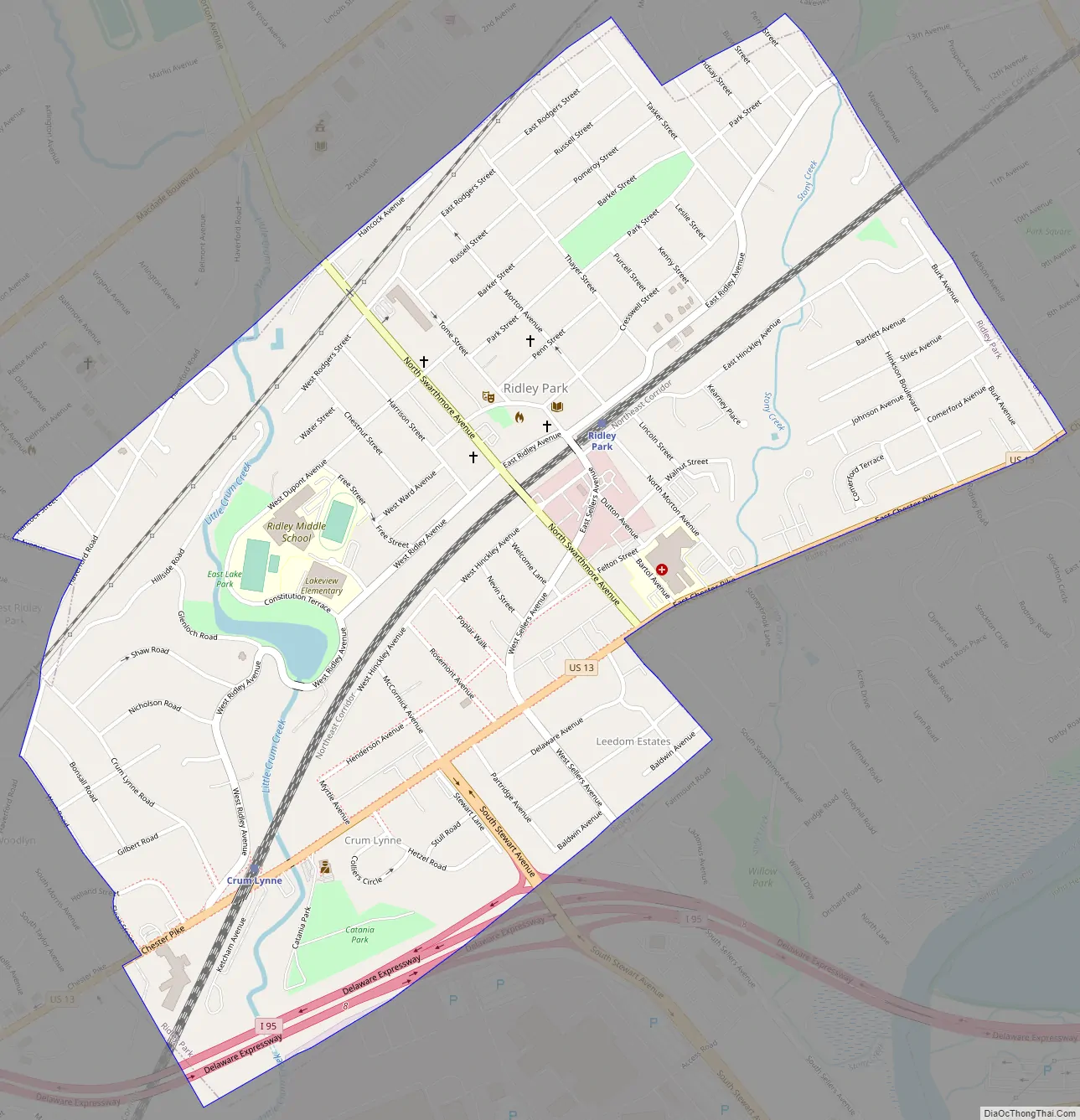 Map of Ridley Park borough