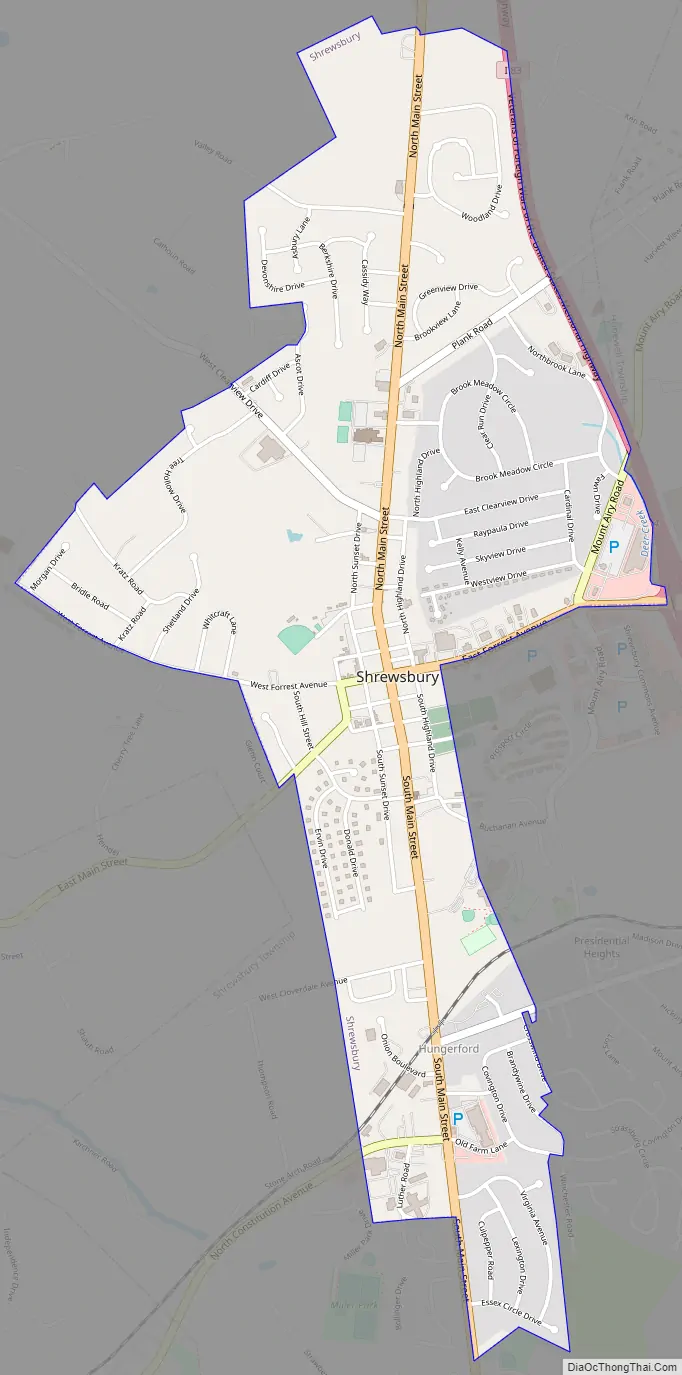 Map of Shrewsbury borough, Pennsylvania