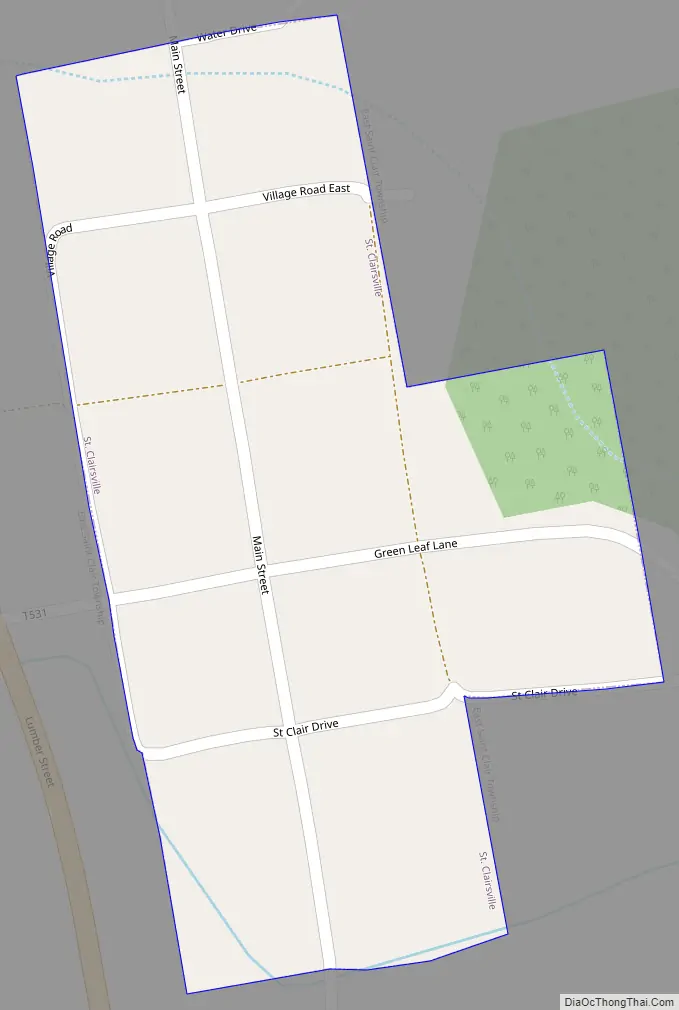 Map of St. Clairsville borough, Pennsylvania