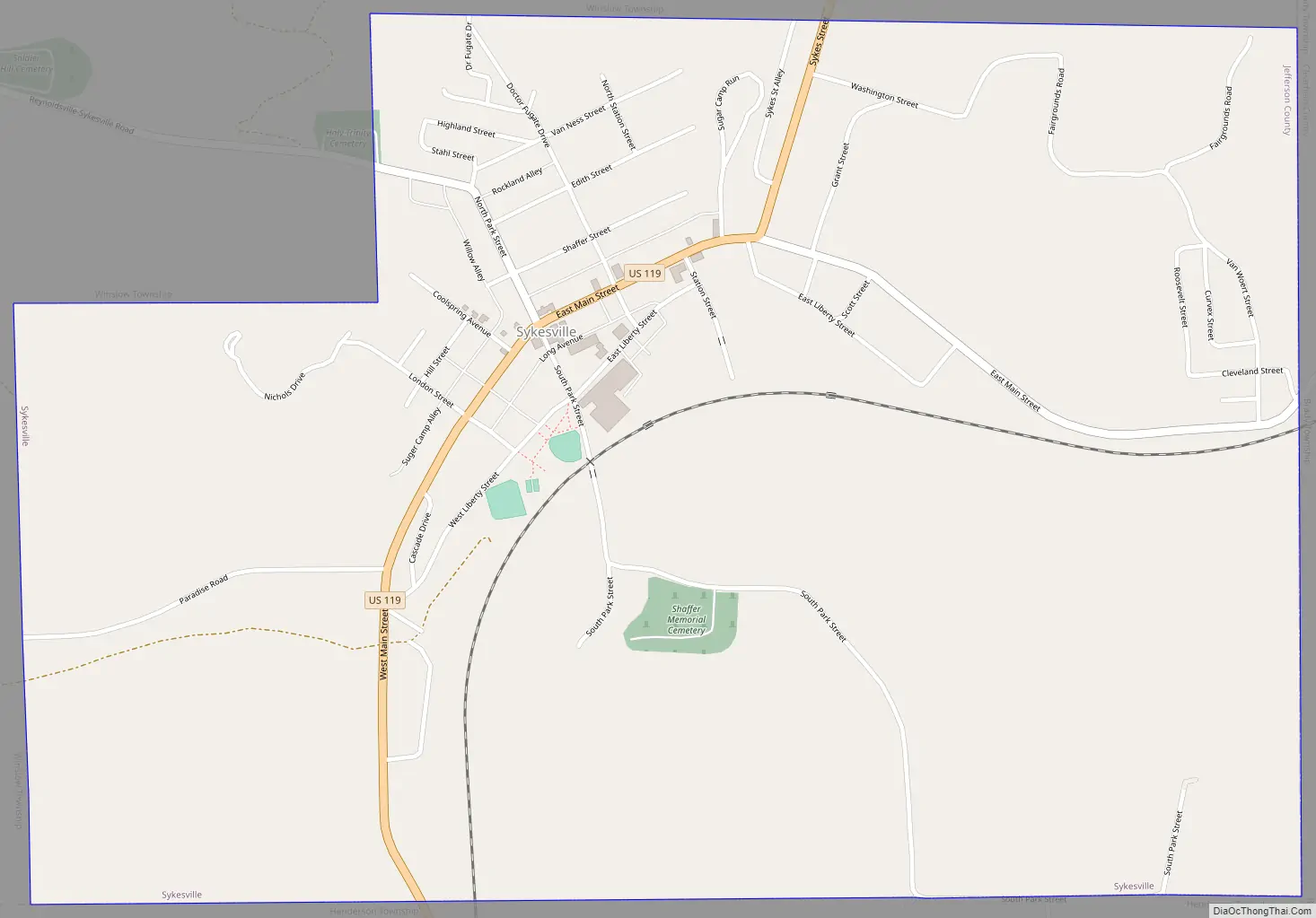 Map of Sykesville borough, Pennsylvania